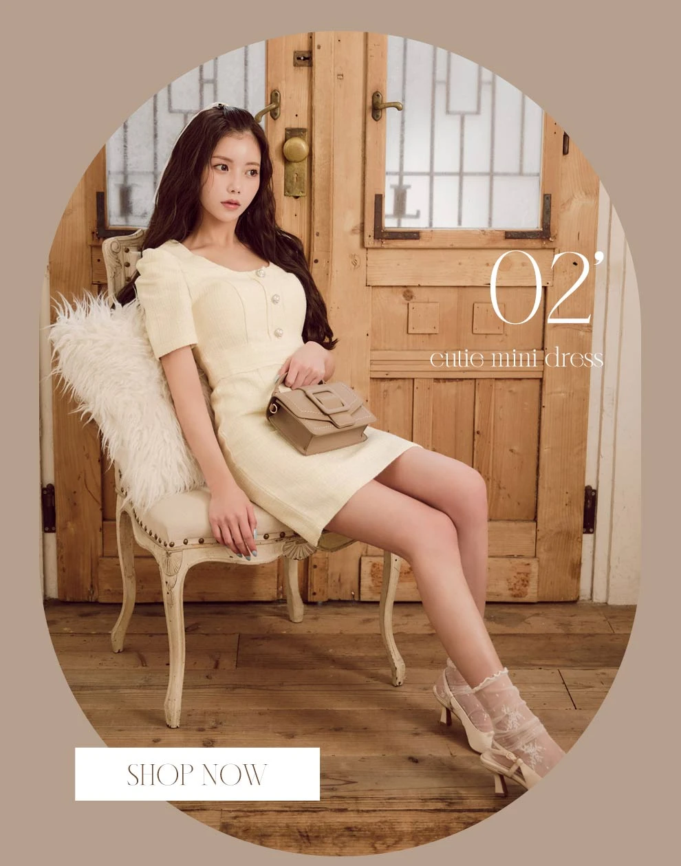 フロントボタンタイトドレス1