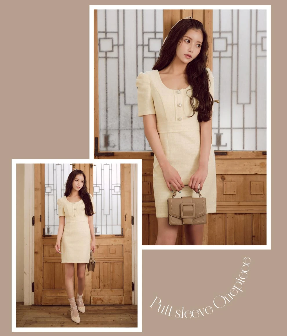 フロントボタンタイトドレス2