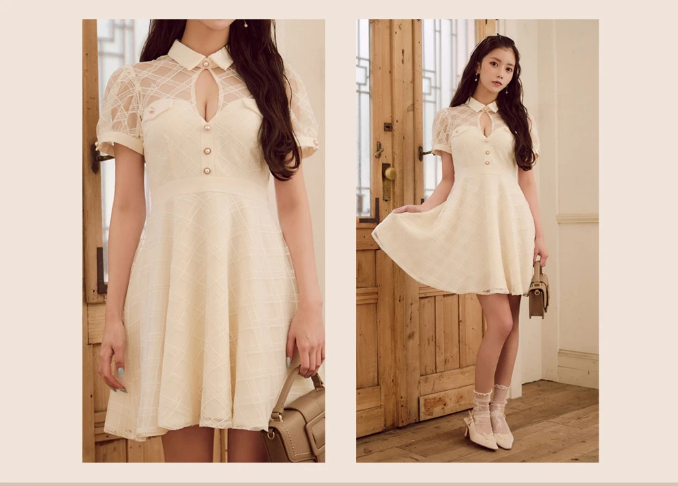 チェックシアーフレアミニワンピース3