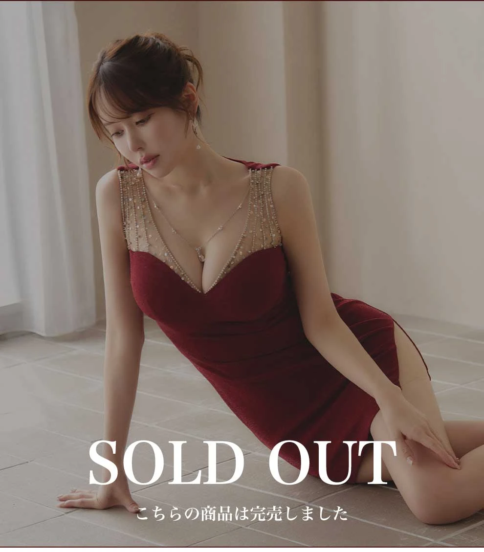 デコルテビジューラメストレッチミニドレス1