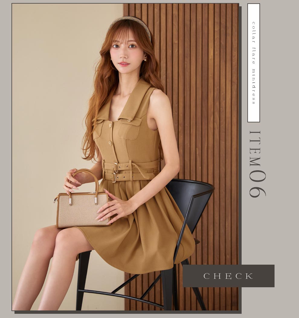 ダブルベルトプリーツミニドレス1