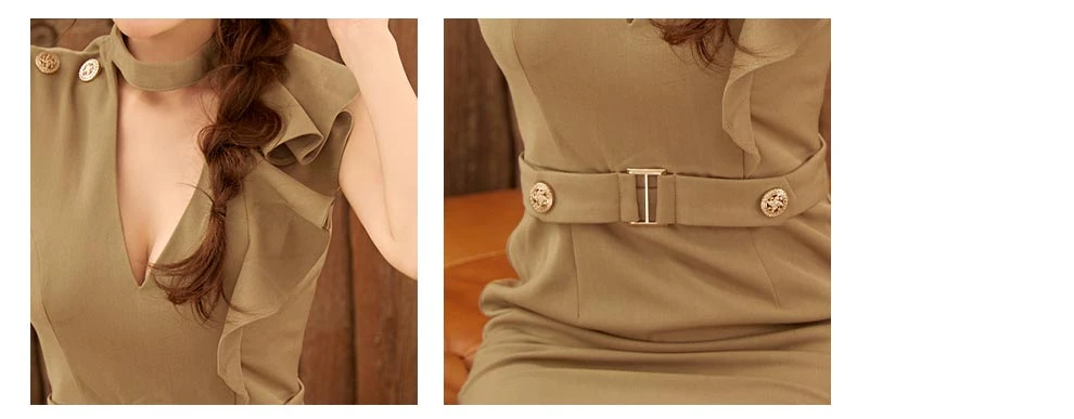 アシンメトリーフリルドレス4