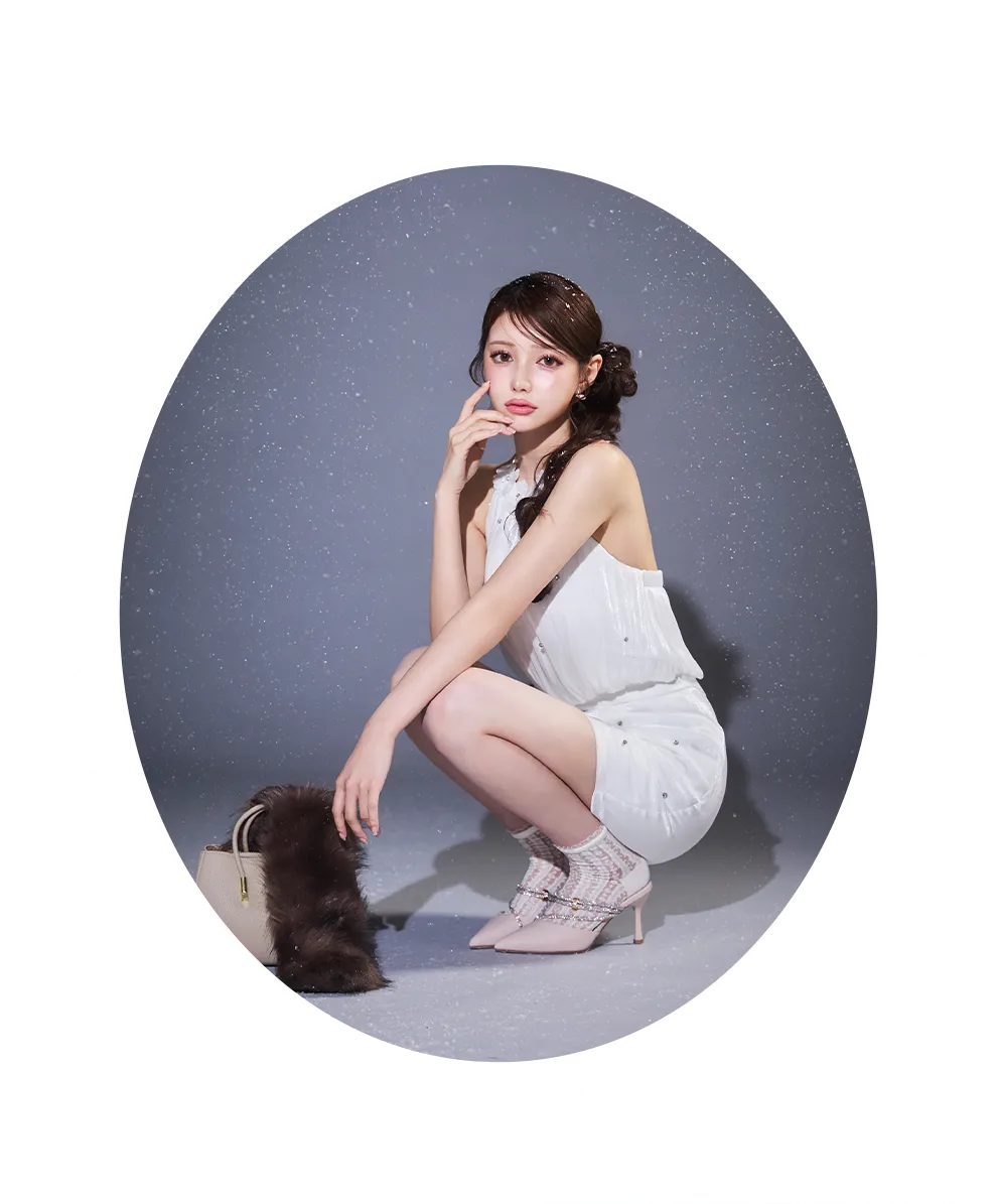 シフォンビジューミニドレス3