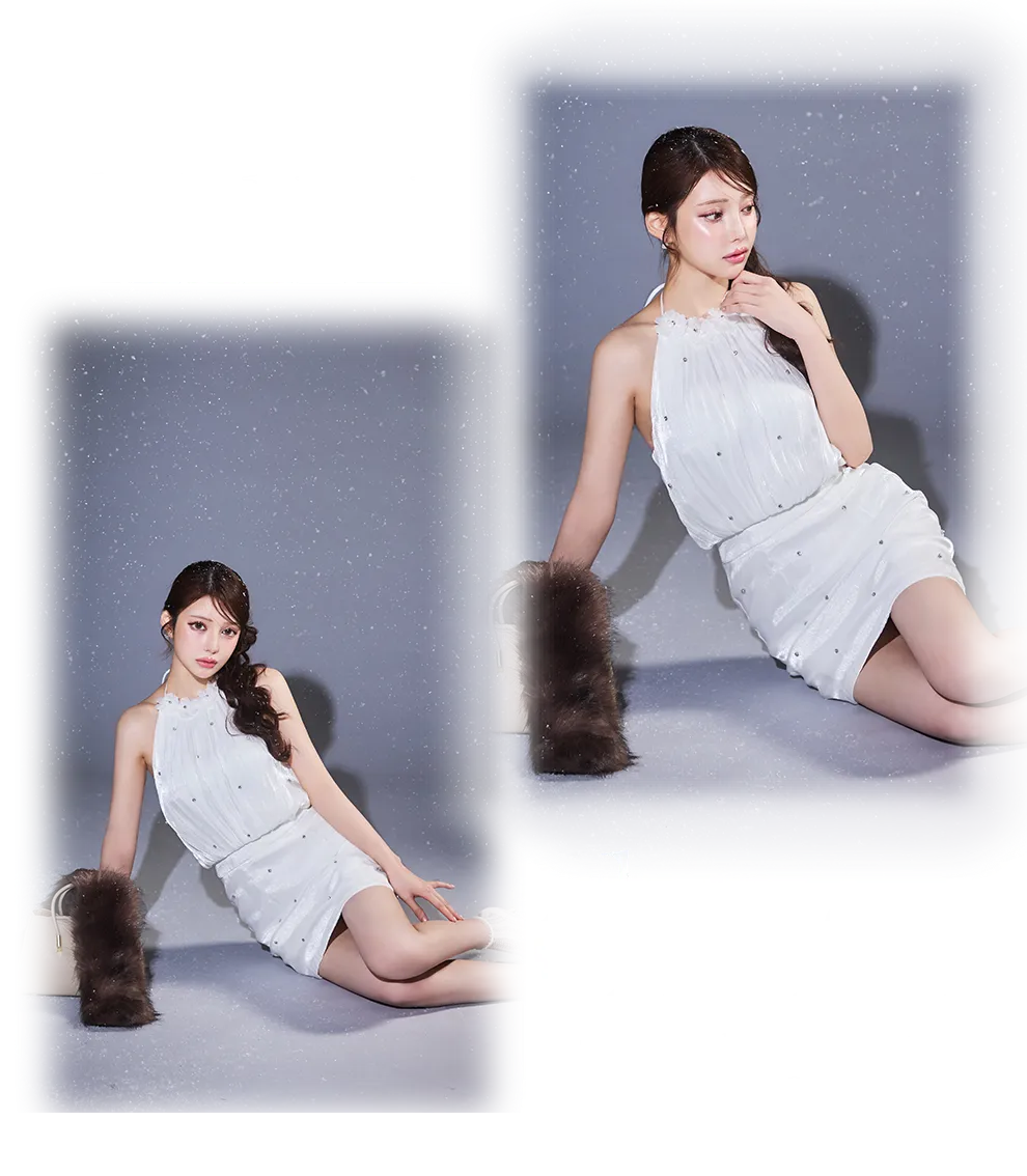 シフォンビジューミニドレス4