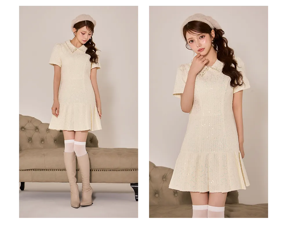 ツイードスパンコールドレス4