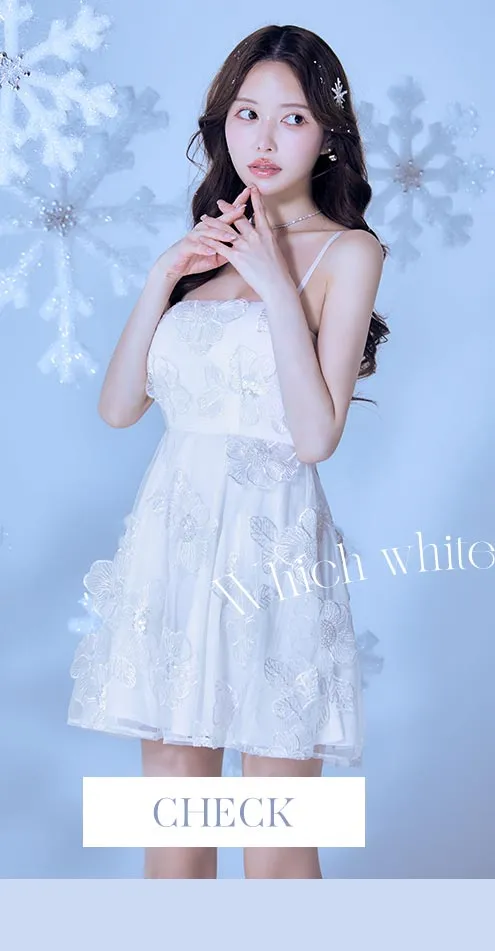 バックリボンビジューミニドレス