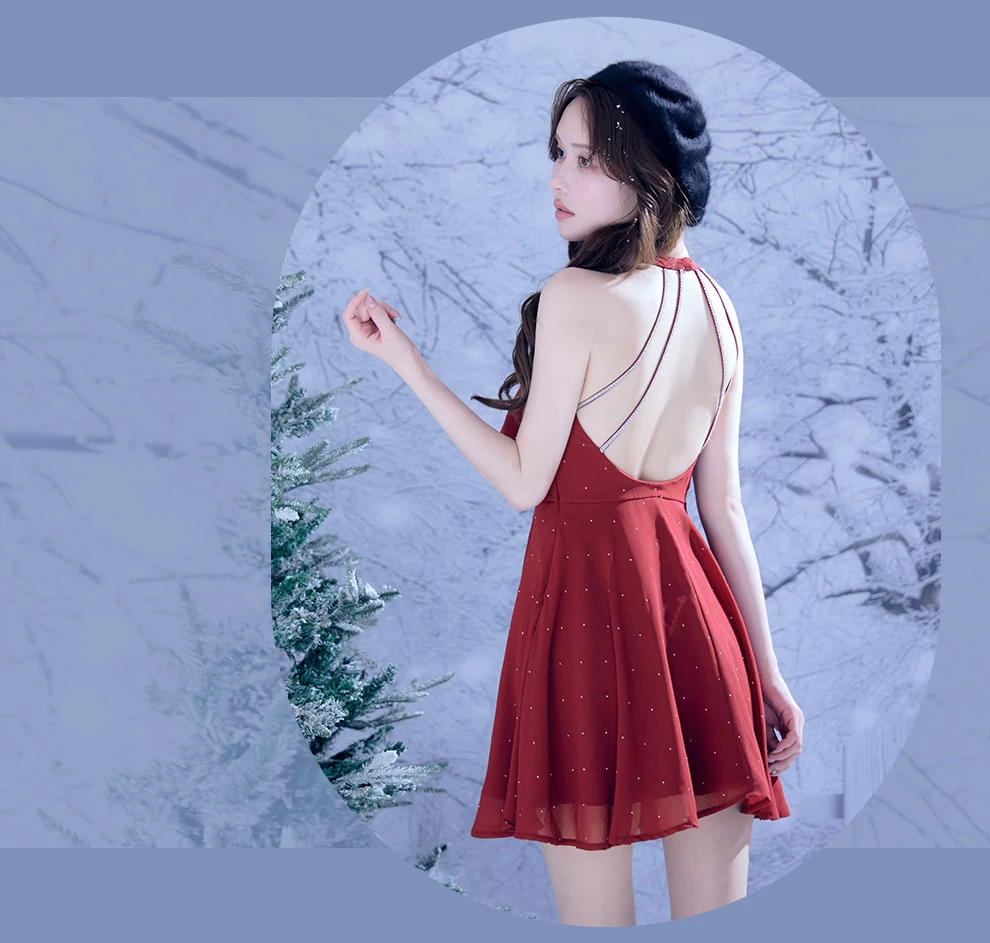 ホルターネックバックビジュードレス7