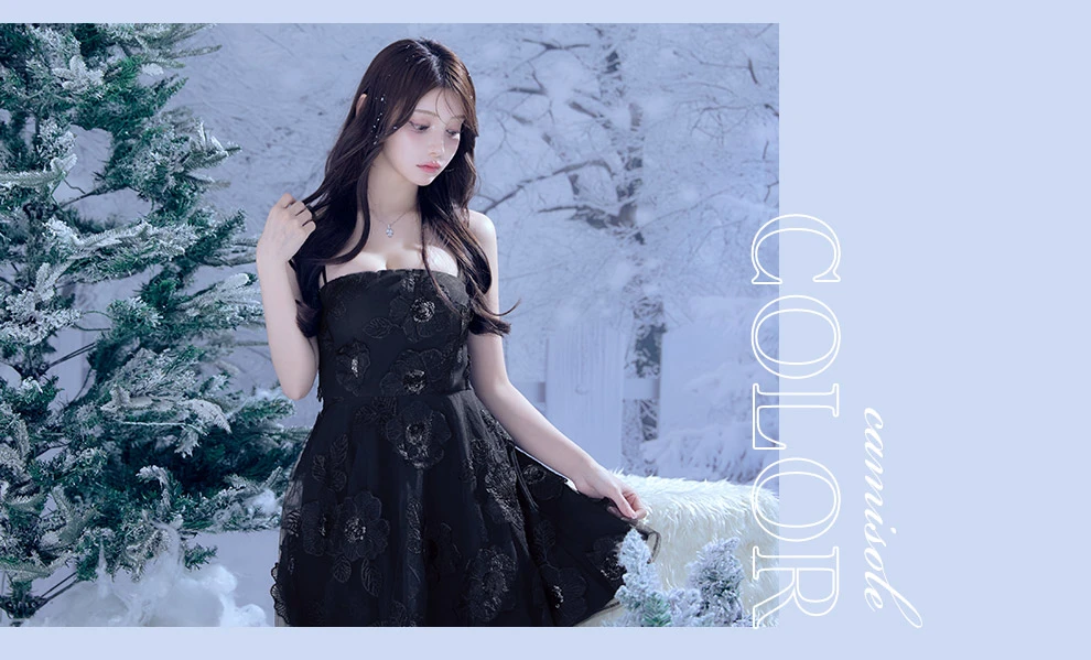 キャミソールフラワーシフォンドレス9