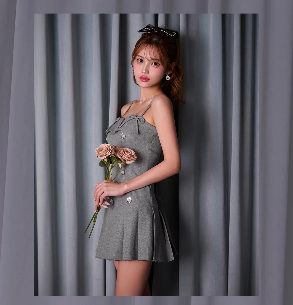 キャミソールプリーツスカートミニワンピ6