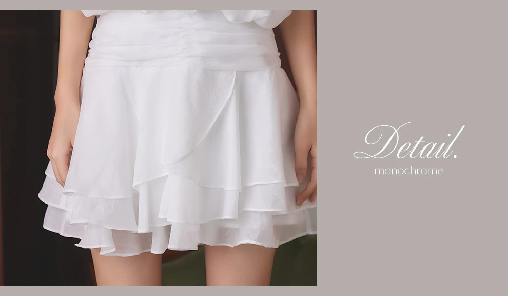 襟付きシフォンミニドレスワンピ5