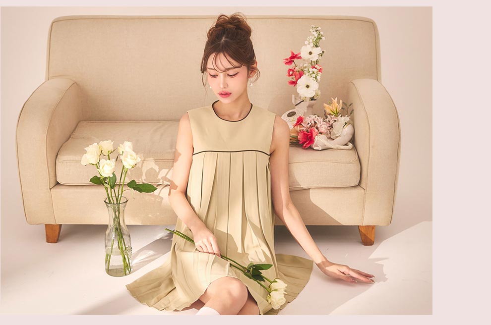 プリーツスカートミニワンピースドレス5