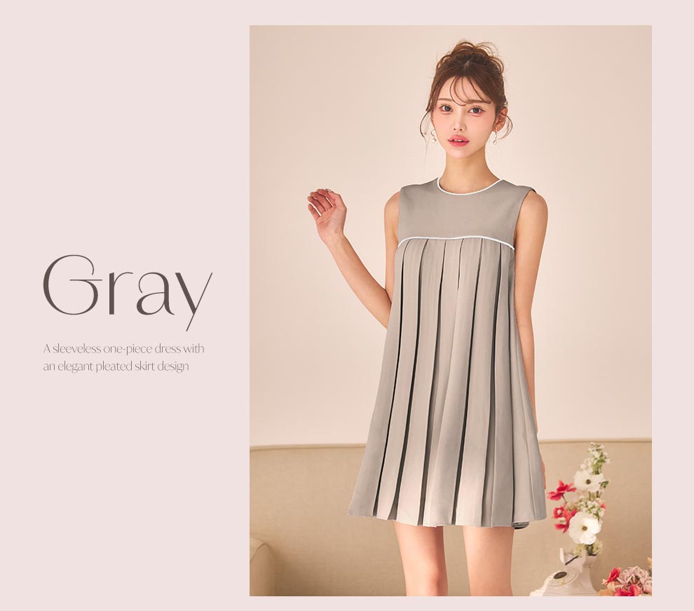 プリーツスカートミニワンピースドレス6