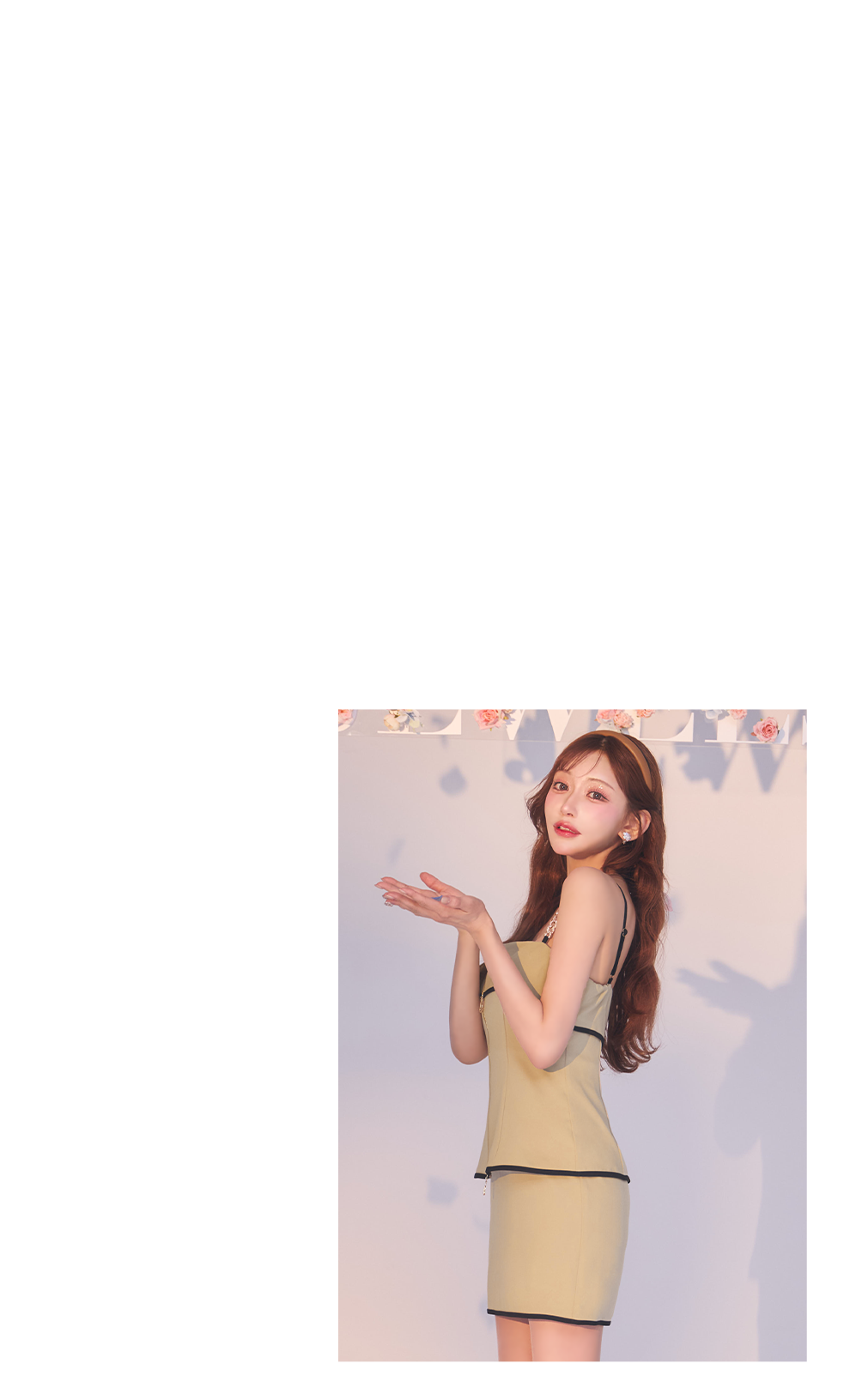 明日花キララちゃん着用 ベージュパイピングキャミソールドレス9