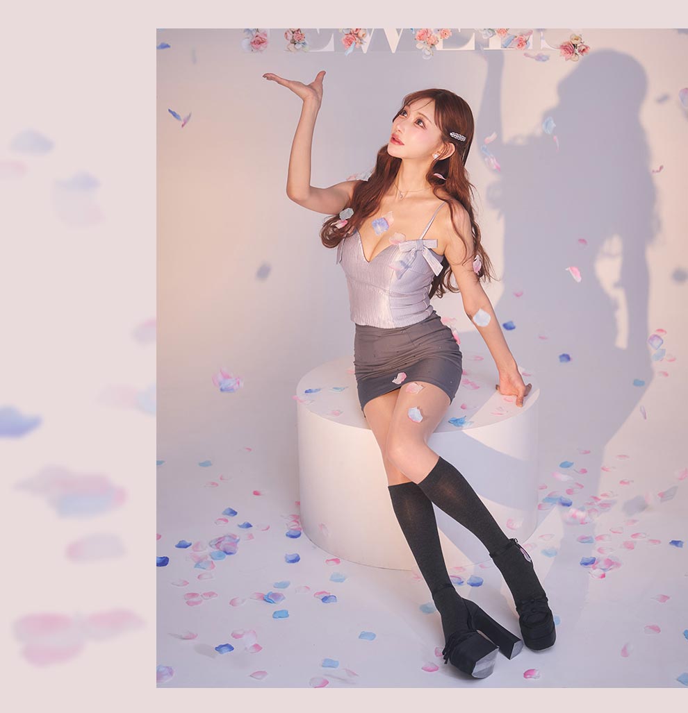 明日花キララちゃん着用 リボンバイカラーセットアップドレス8