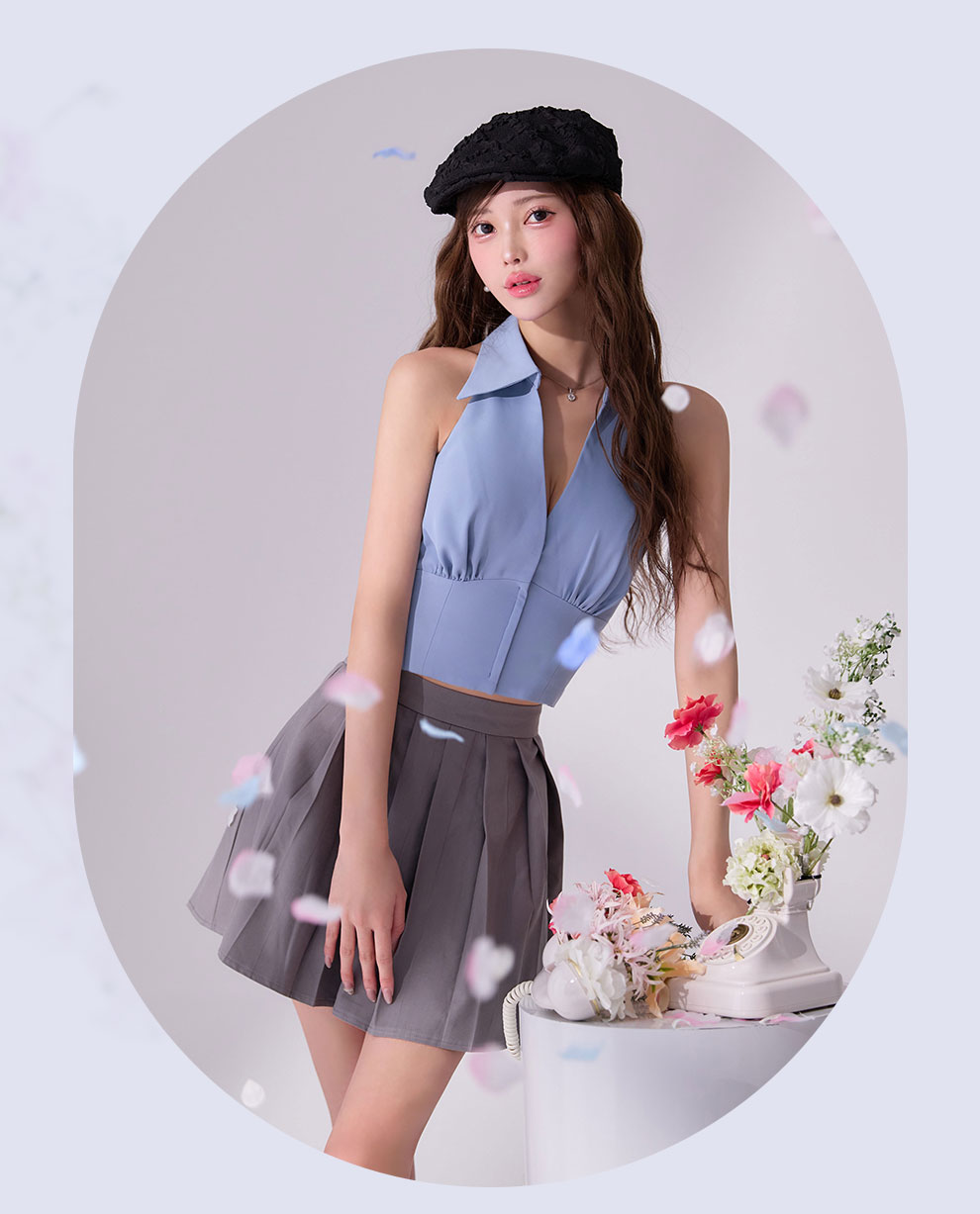 襟付きVカットプリーツセットアップ2