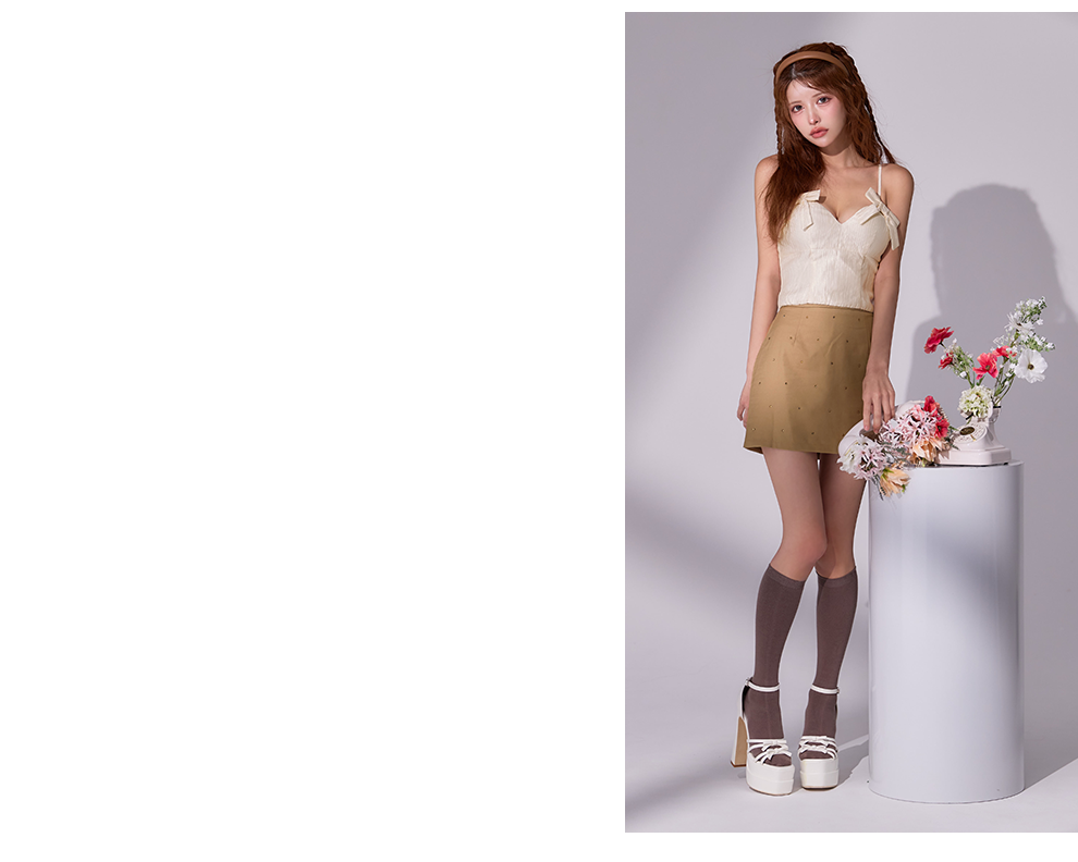 アイボリーリボンバイカラーセットアップドレス8