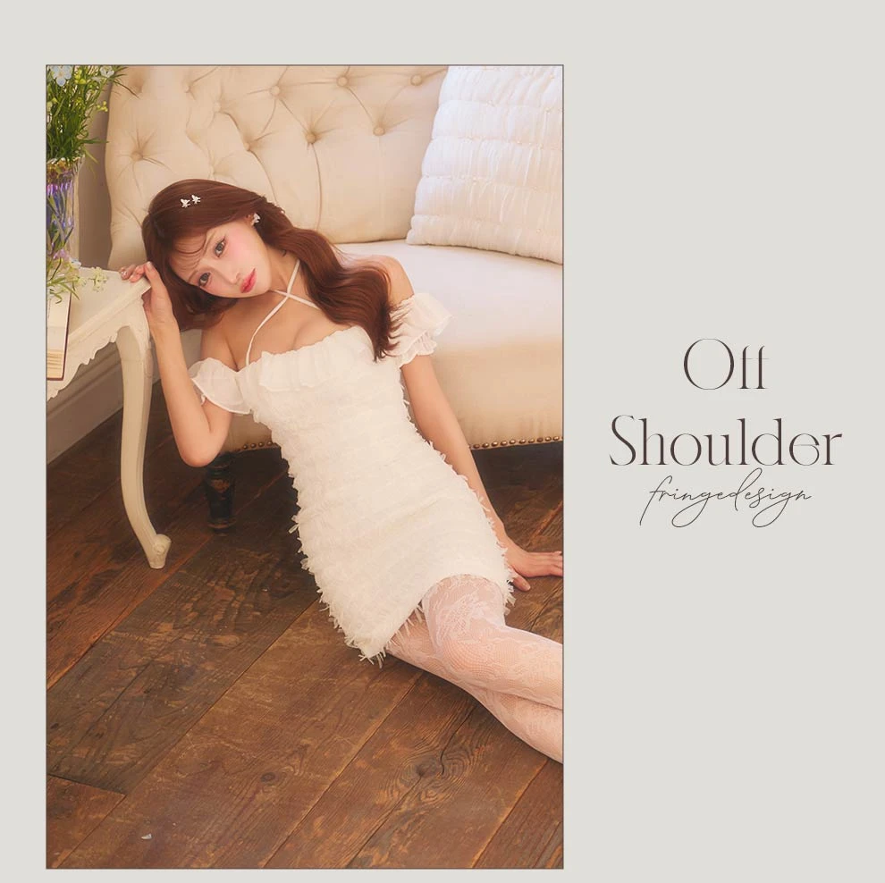 シフォンオフショルタイトミニドレス2