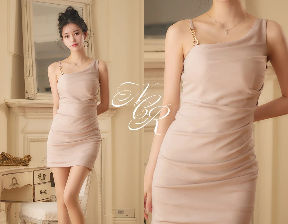 フリルワンショルダーミニドレス3