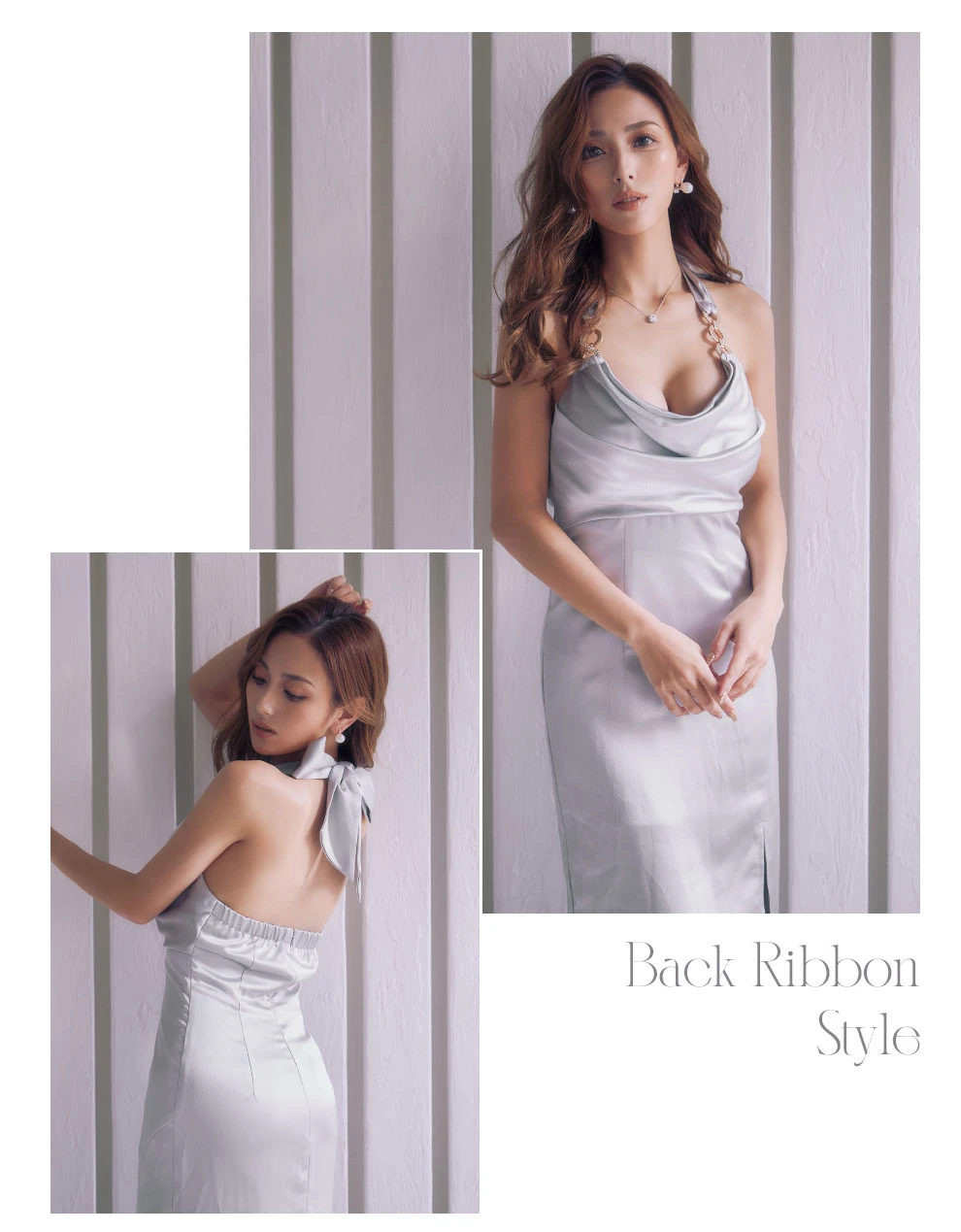 サテンドレープミディアムドレス3