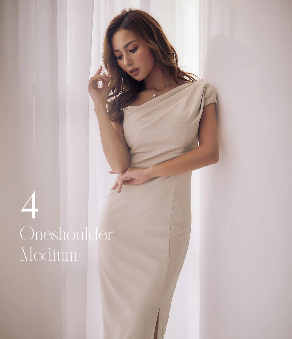 アシンメトリーラメミディアムドレス1