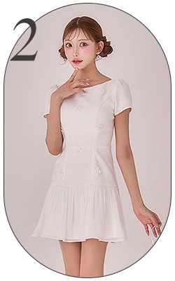 明日花キララちゃん着用 フラワーモチーフミニドレス