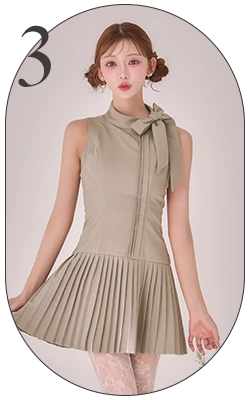 明日花キララちゃん着用 リボンスカーフプリーツスカートミニドレス