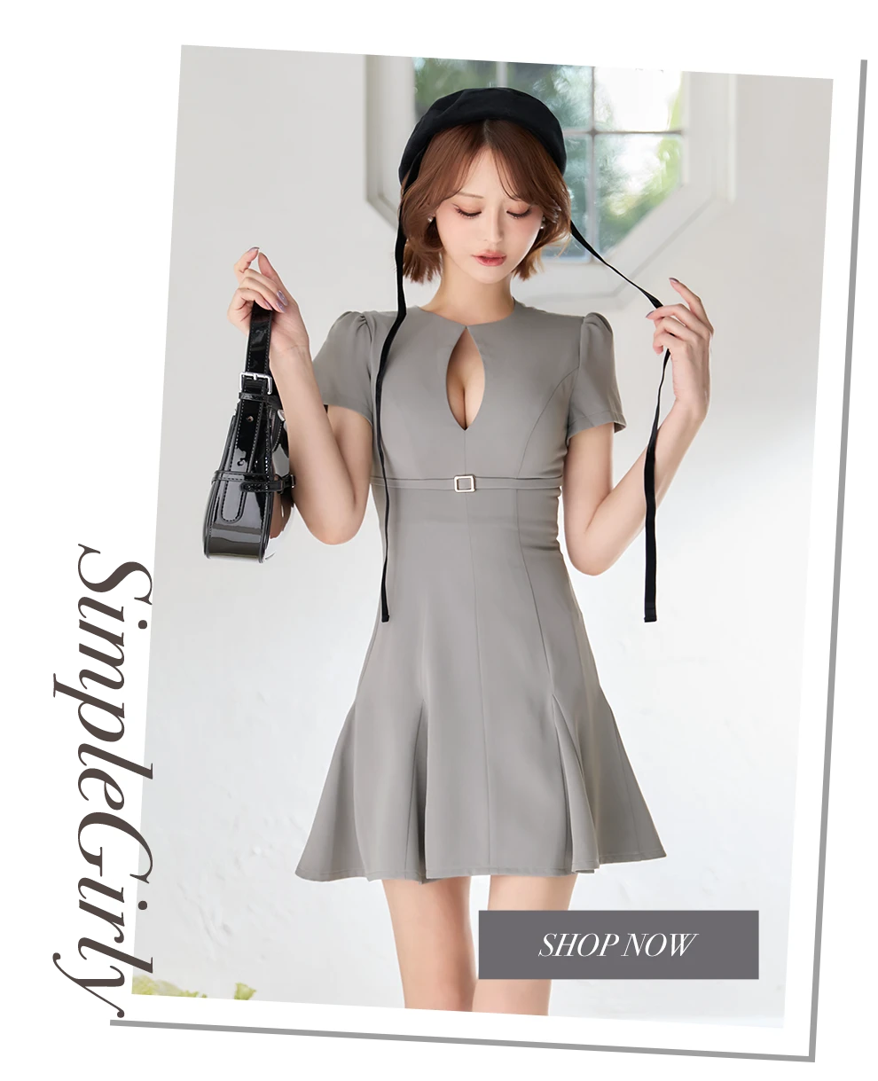 れみれみちゃん着用 ハイウエストショートスリーブミニワンピ1