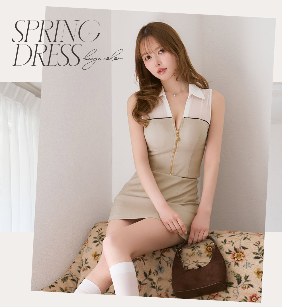 シャツ襟セットアップミニドレス4