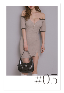 ゆめちゃん着用 オフショルダーハーフスリーブドレス