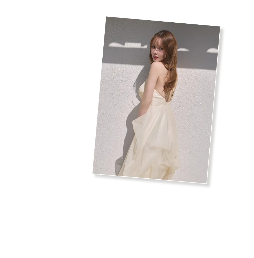 ゆめちゃん着用 シフォンレイヤードロングワンピースドレス 重ね画像2