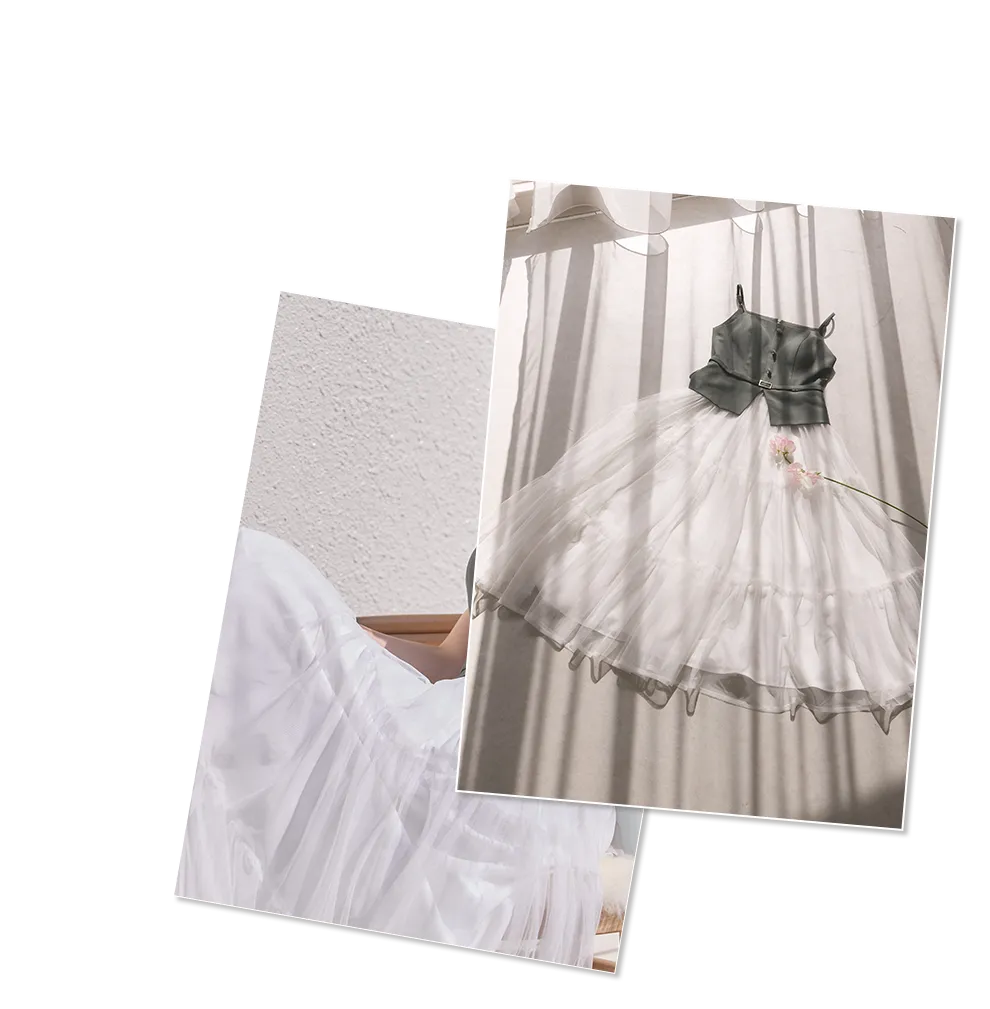 ゆめちゃん着用 セットアップ風バイカラーワンピースドレス 重ね画像1