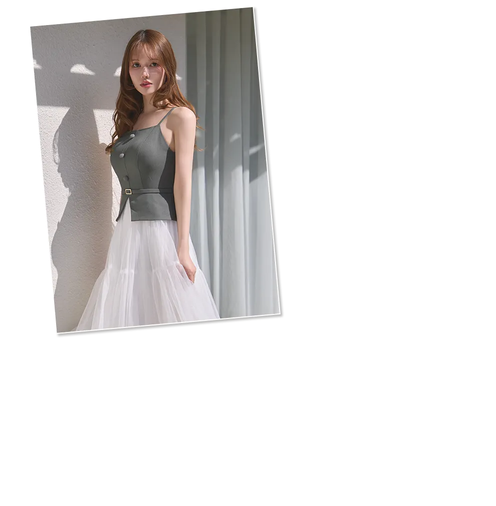 ゆめちゃん着用 シフォンレイヤードロングワンピースドレス 重ね画像2