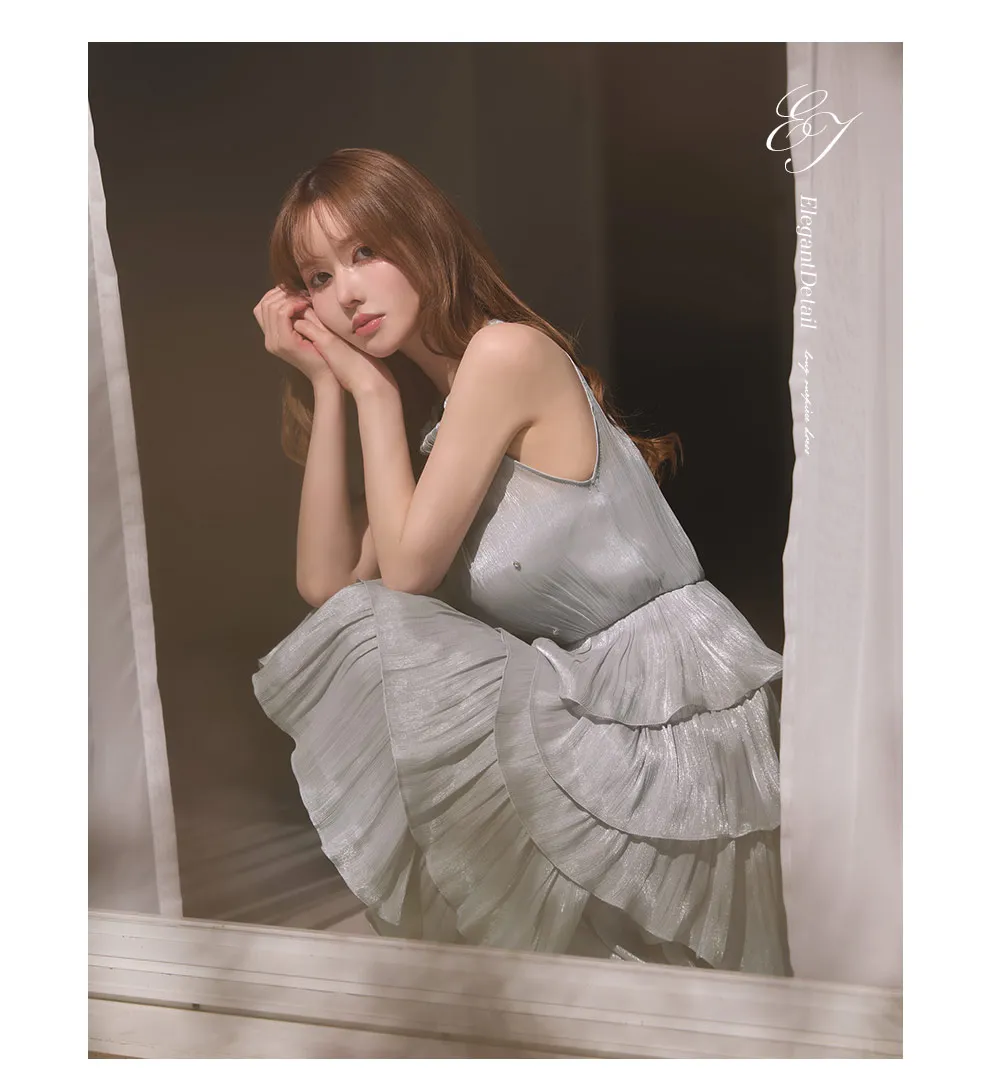 ゆめちゃん着用 ティアードフリルビジューワンピースドレス4