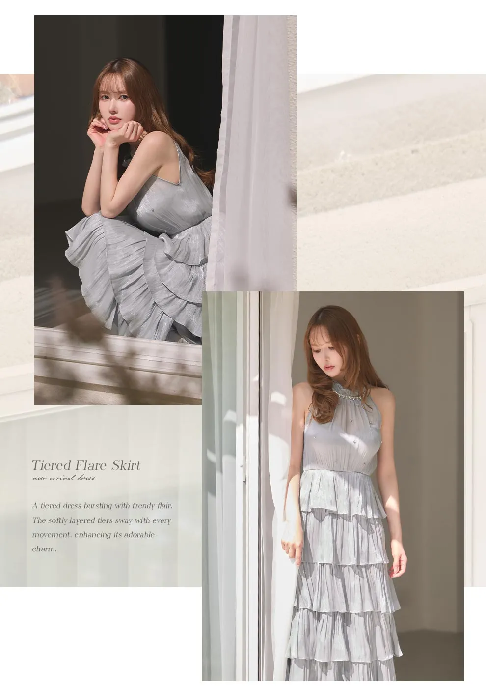 ゆめちゃん着用 ティアードフリルビジューワンピースドレス6