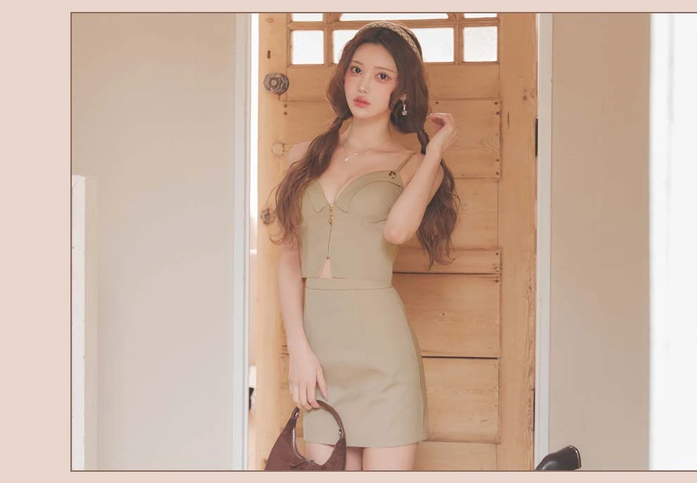 るりぴちゃん着用 キャミソールセットアップタイトミニドレス3