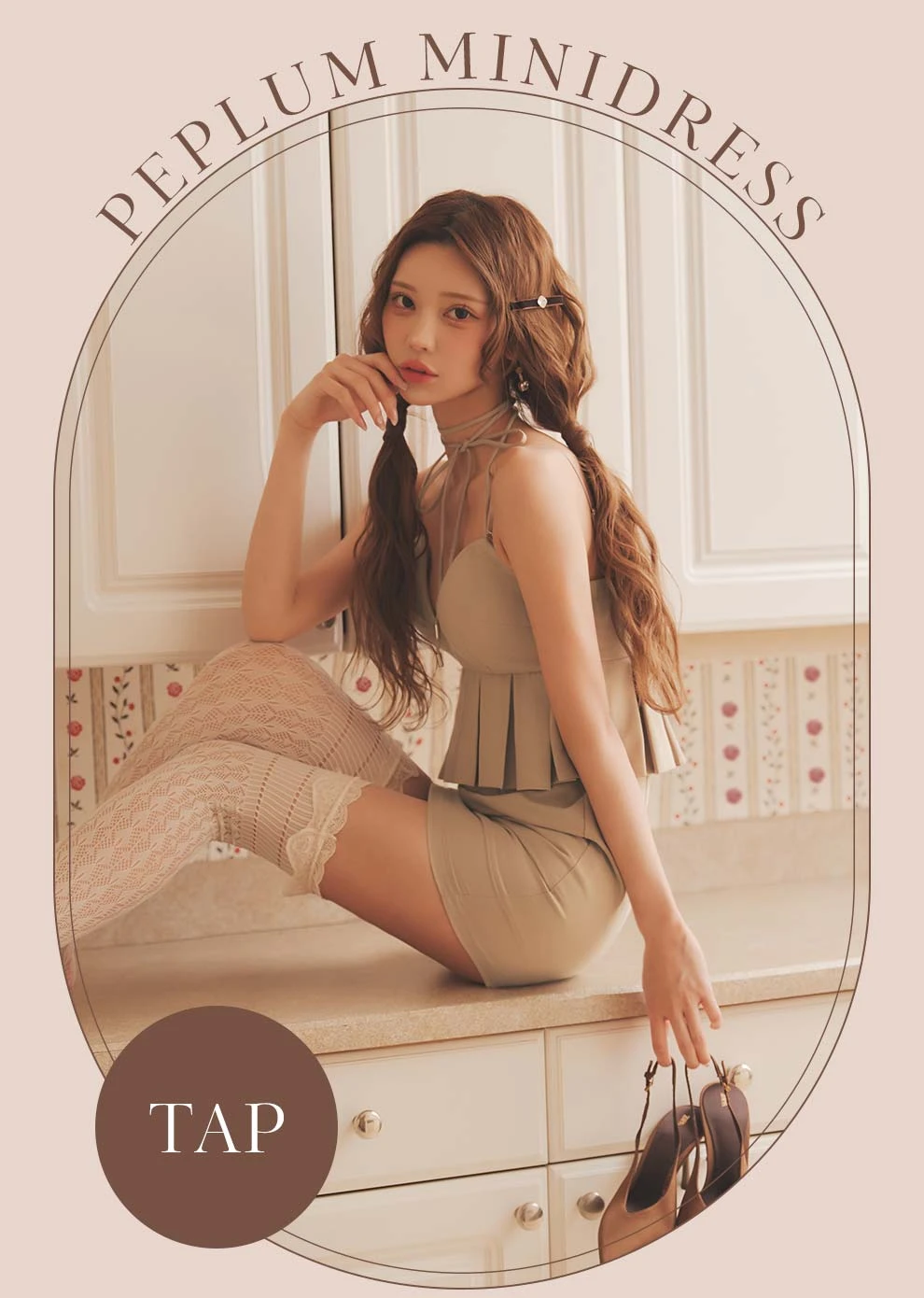 るりぴちゃん着用 ペプラムキャミリボンミニドレス1