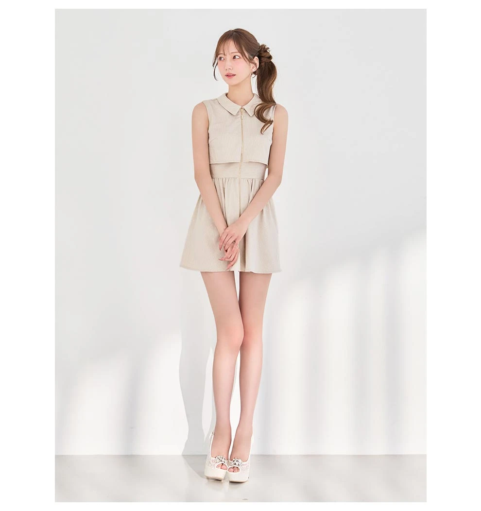 あすかちゃん着用ドレス 襟付きフロントジップミニドレス2