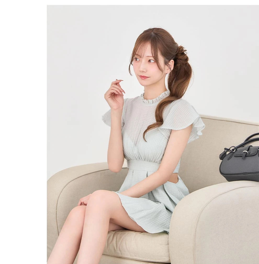 あすかちゃん着用ドレス ノースリーブプリーツスカートミニドレス6