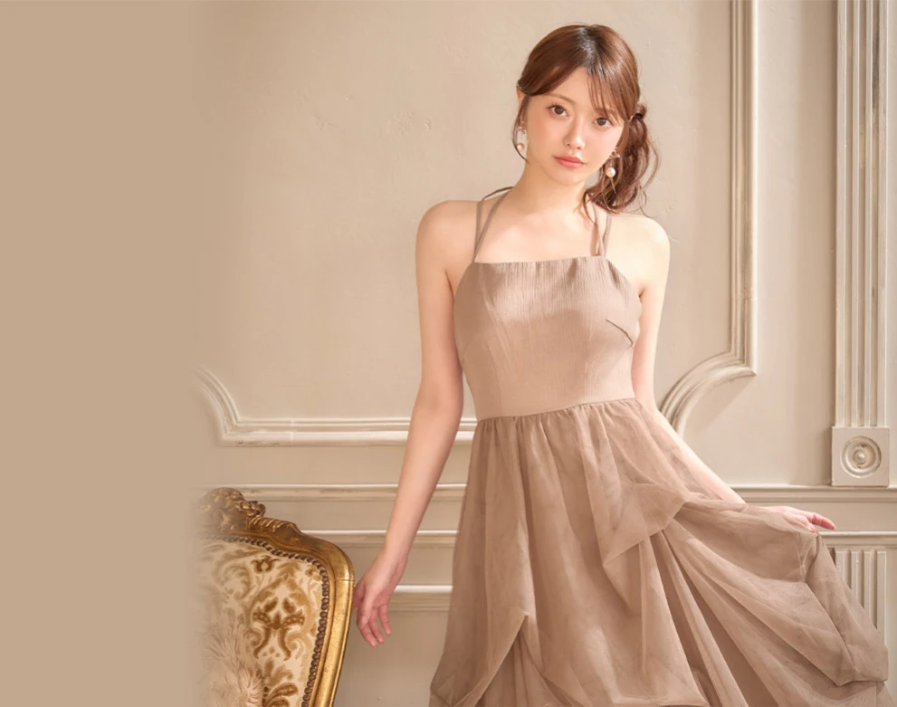 CHANCE&CHANGE 羽澄まりちゃん着用 シフォンレイヤードミディアムワンピ8
