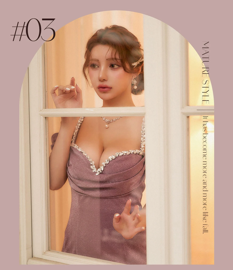 ももかちゃん着用 オフショルダーラメドレス1