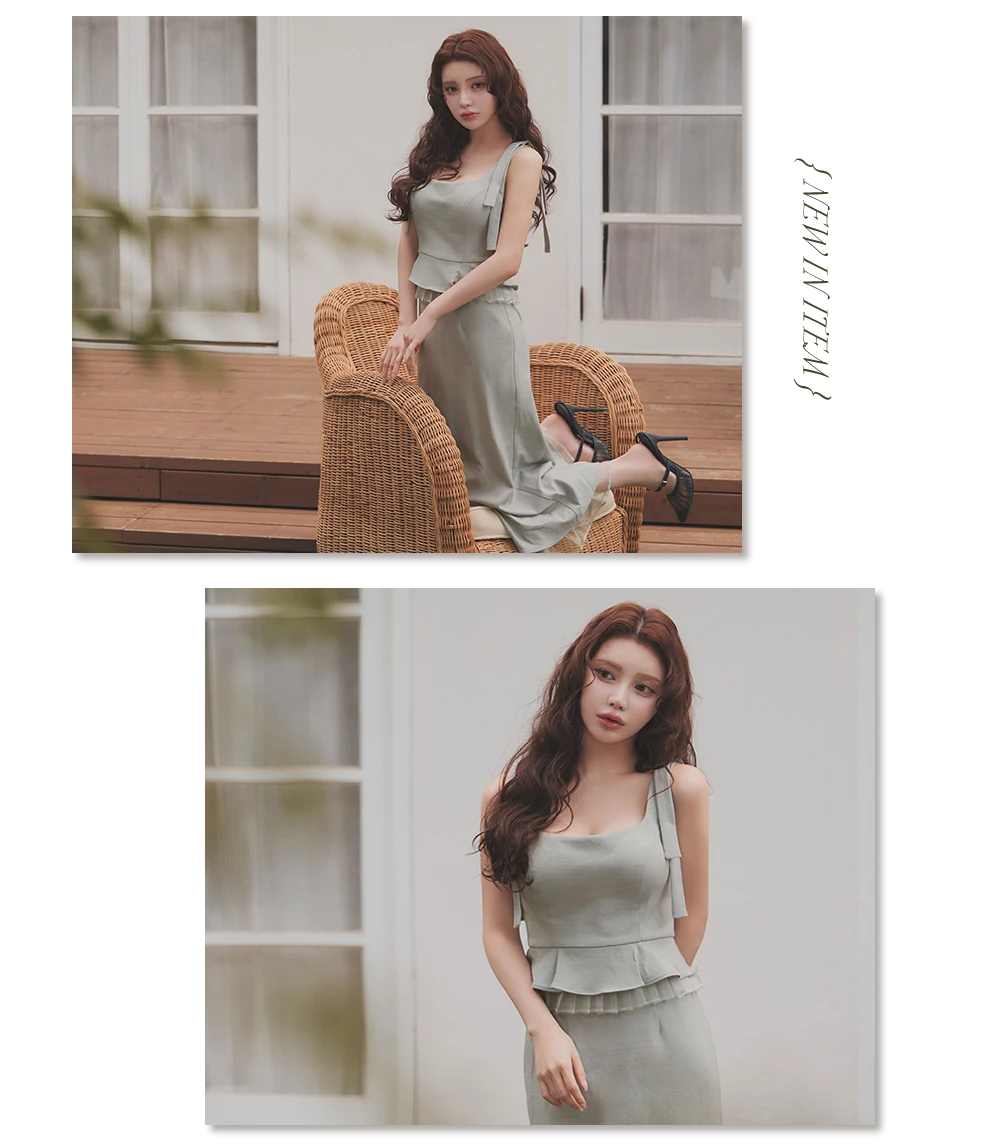 ペプラムデザインロングセットアップドレスドレス2