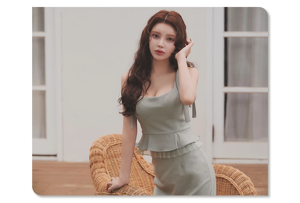 ペプラムデザインロングセットアップドレスドレス4