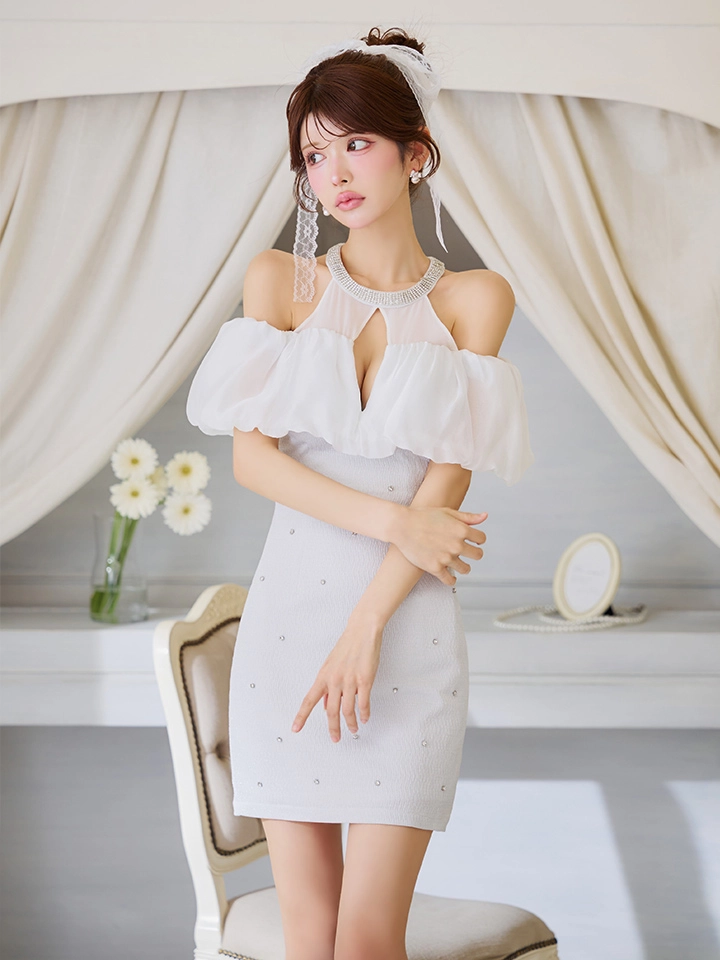 シフォンショルダービジュードレス/キャバドレス1