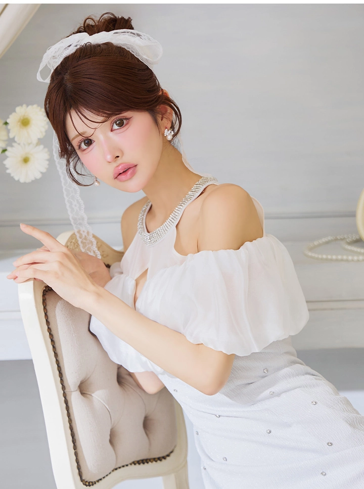 シフォンショルダービジュードレス/キャバドレス8