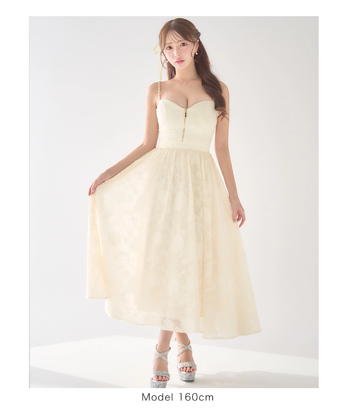 花柄シフォンレイヤードキャミワンピースドレス/キャバドレス4