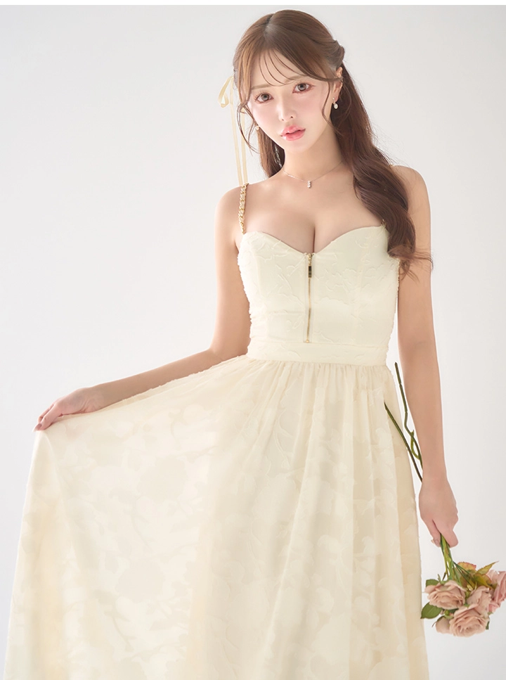 花柄シフォンレイヤードキャミワンピースドレス/キャバドレス8