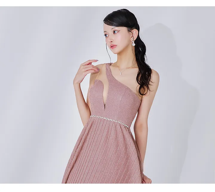 ラメビジューワンショルロングドレス/キャバドレス02