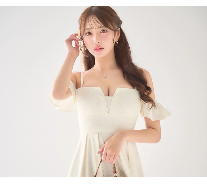 チュールスタッズキャミワンピースドレス/キャバドレス9