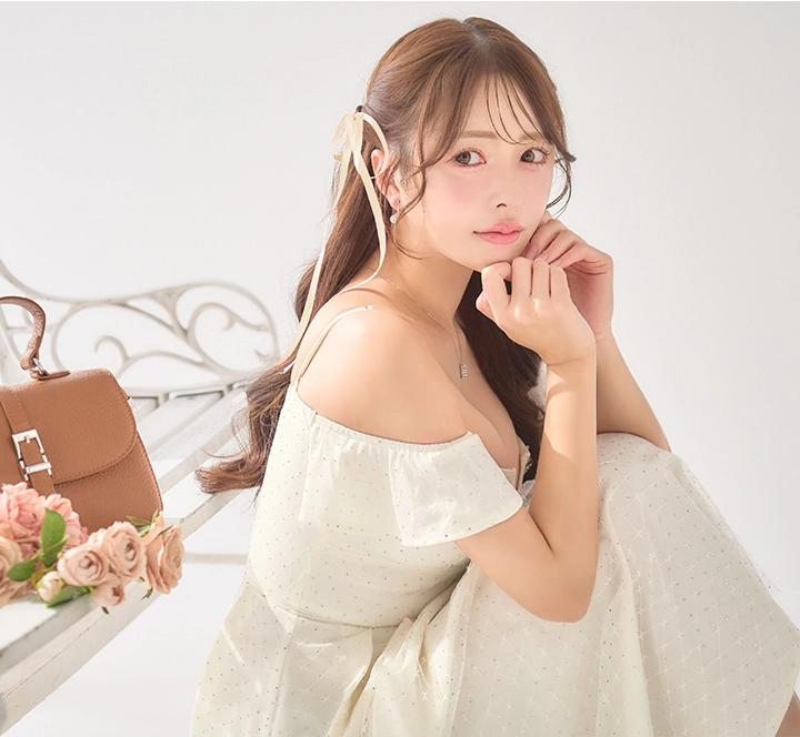 チュールスタッズキャミワンピースドレス/キャバドレス10