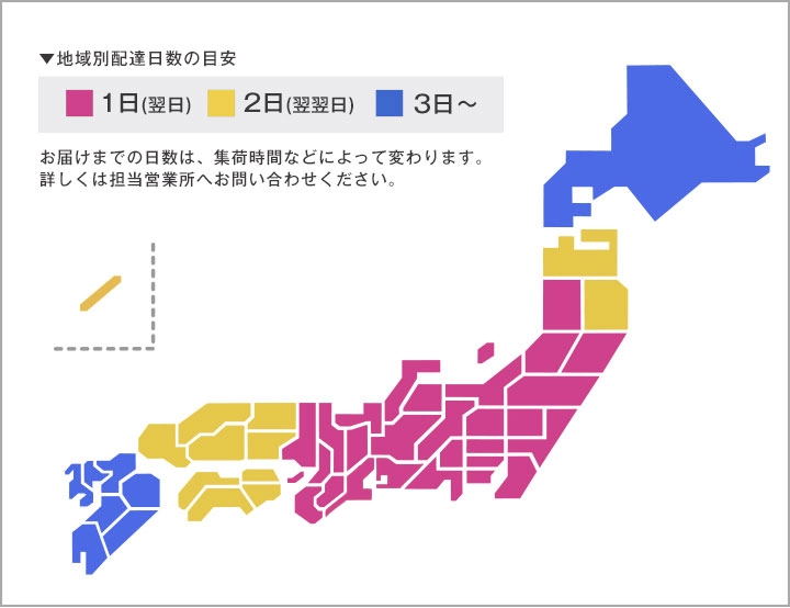 地域別配達日数の目安